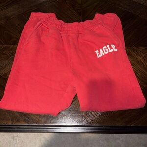 American Eagle Outfitters Pink Red Fleece Sweatshorts